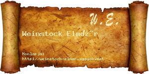 Weinstock Elmár névjegykártya